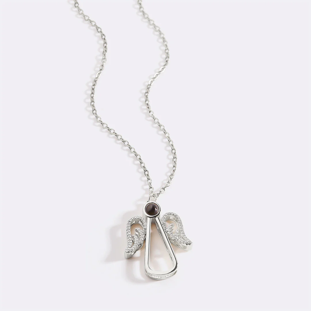 Personalized Angel Photo Charm Necklace