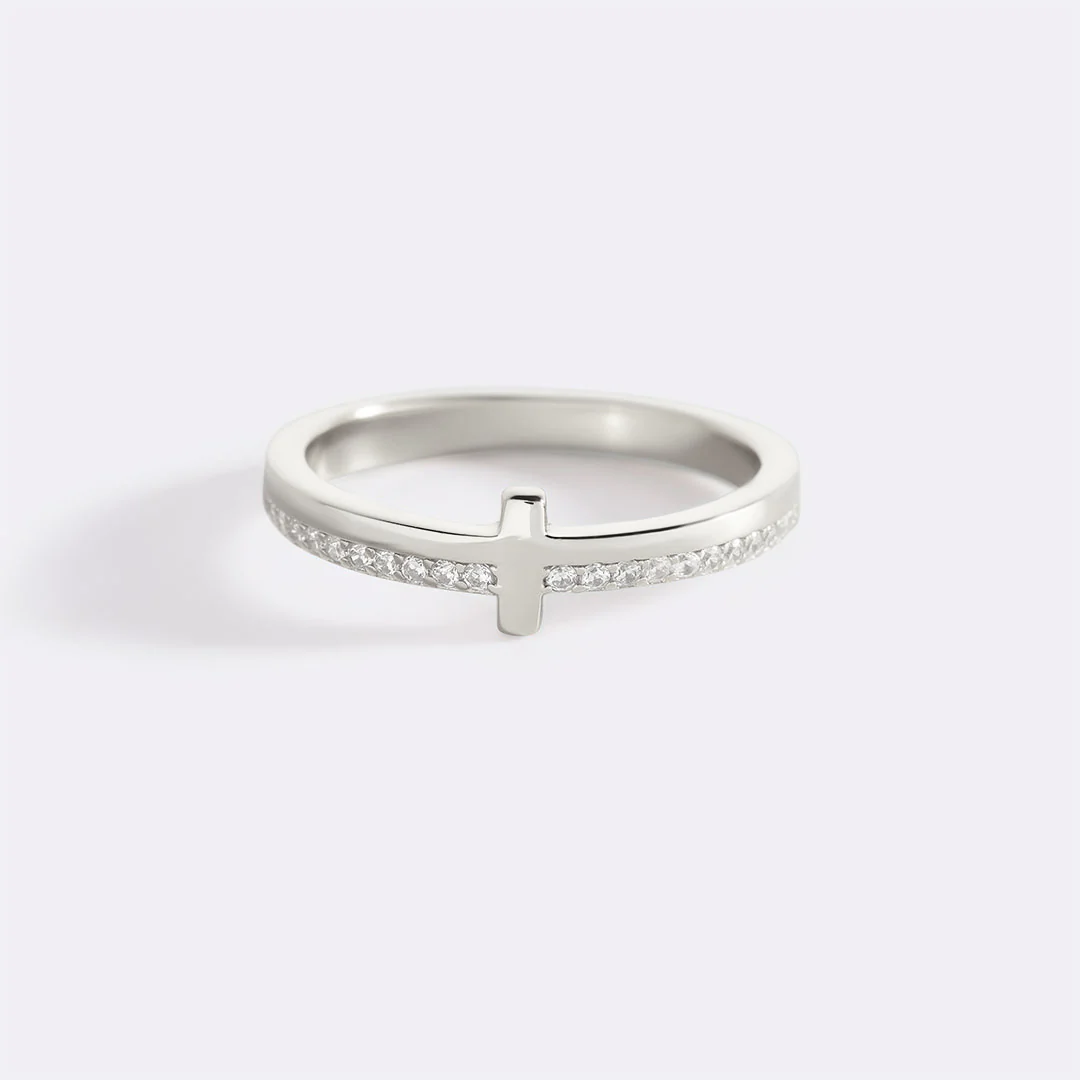 Let God Be In Control Golden Cross Ring