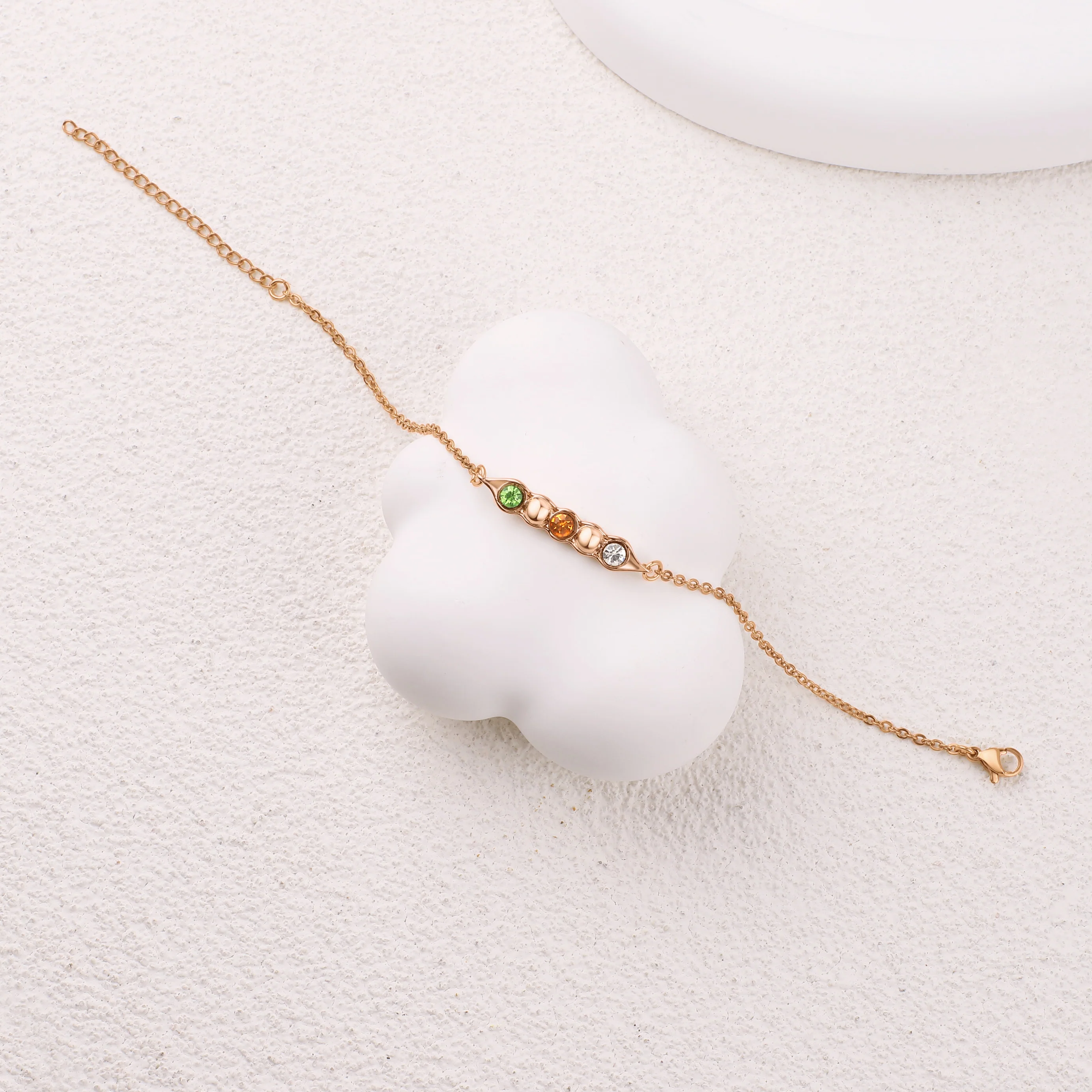 Peas in a Pod Birthstone Bracelet