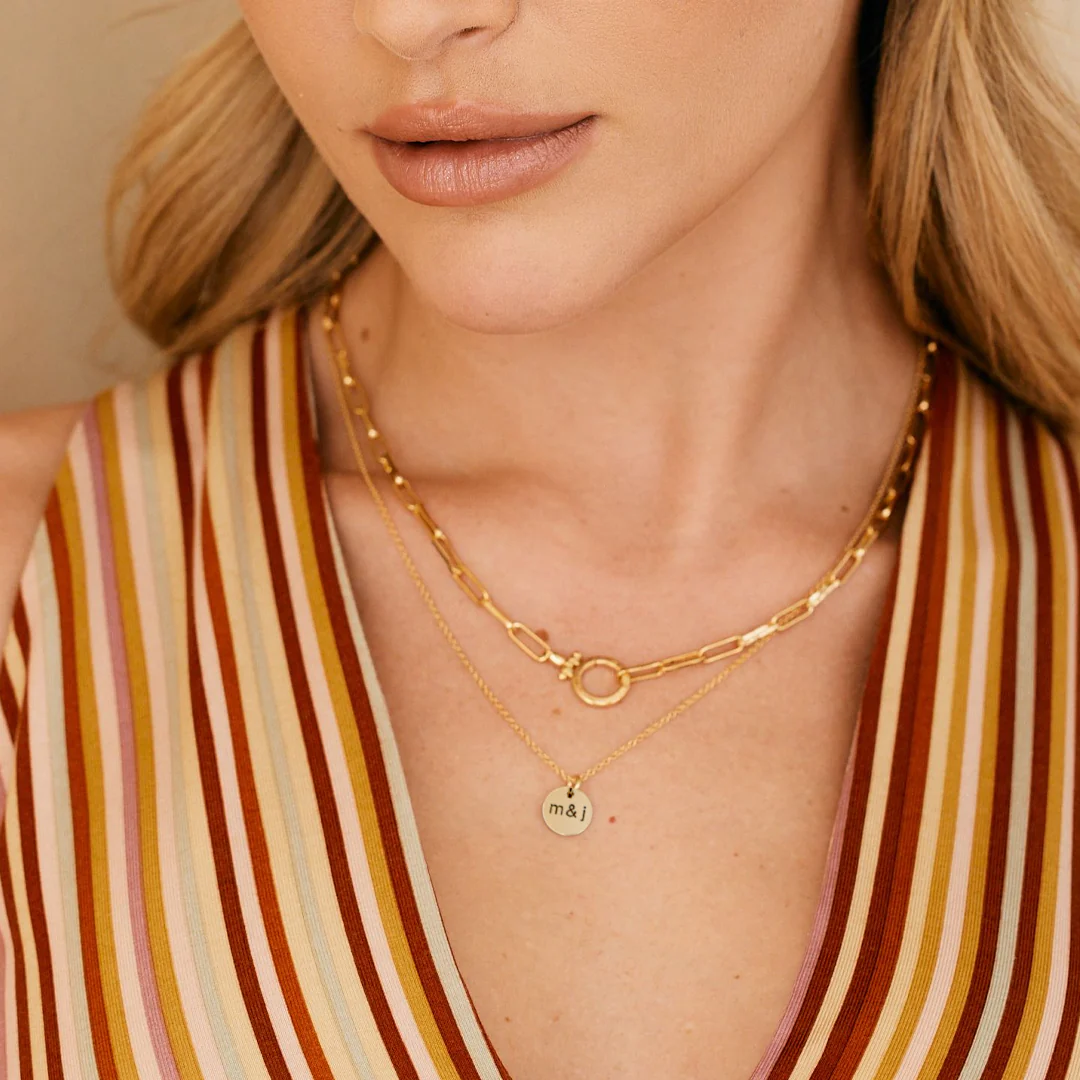 Love Disc Initial Necklace