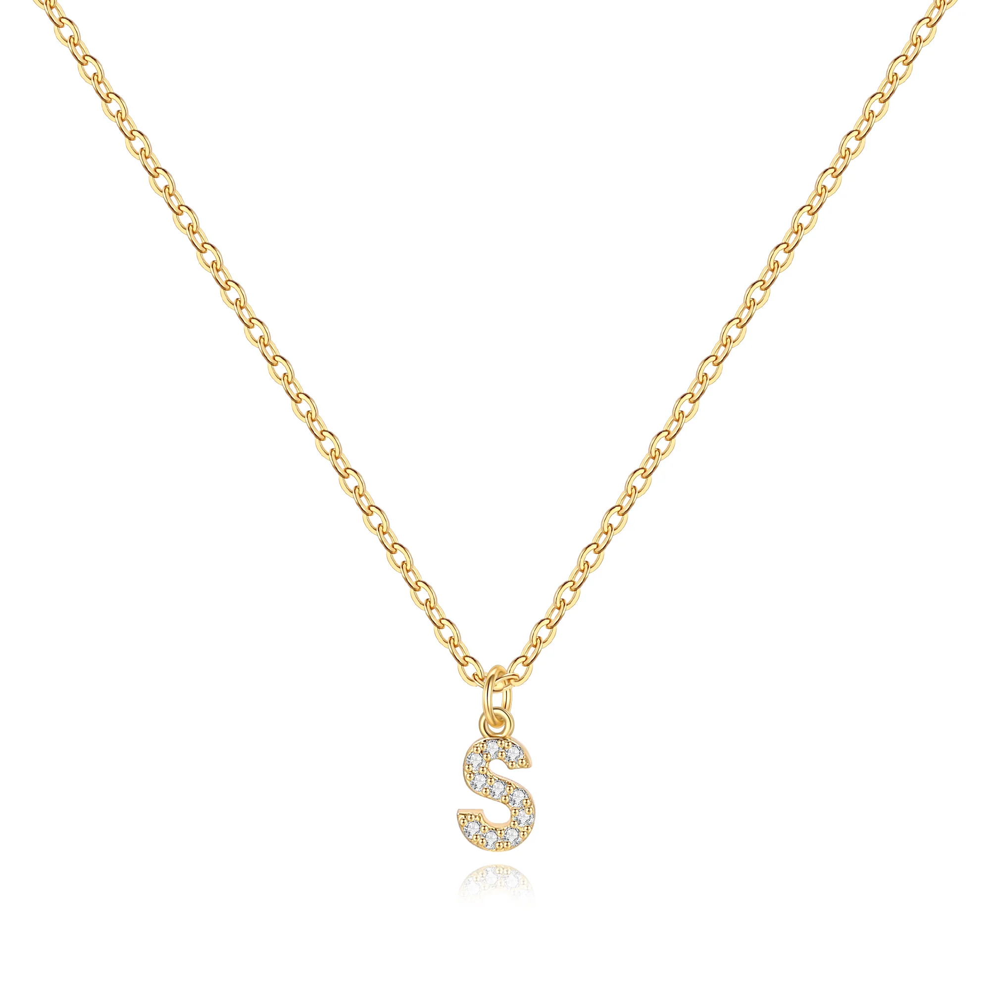 Pavé Uppercase Initial Necklace