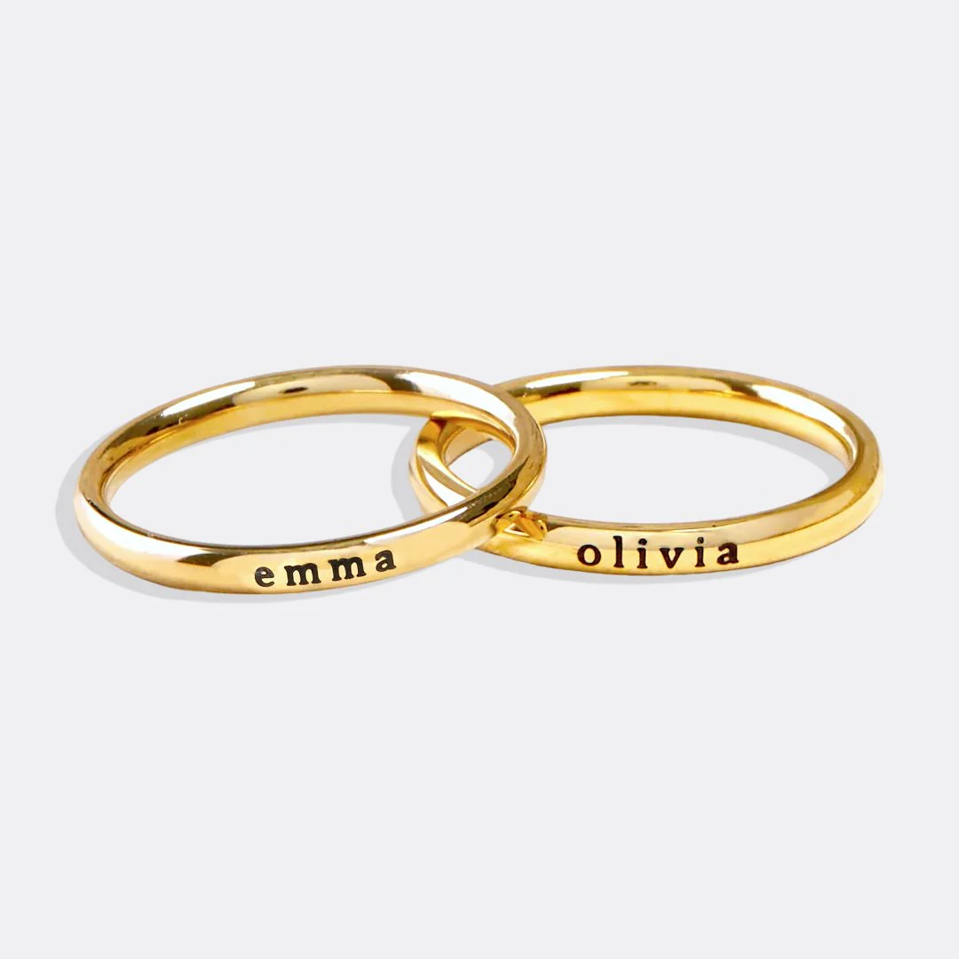 Tiny Stackable Name Ring