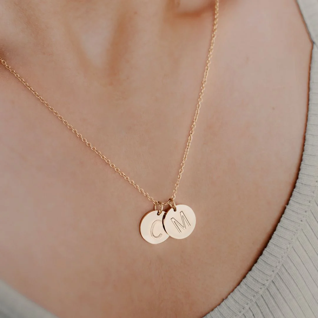 Dainty Disc Initial Necklace