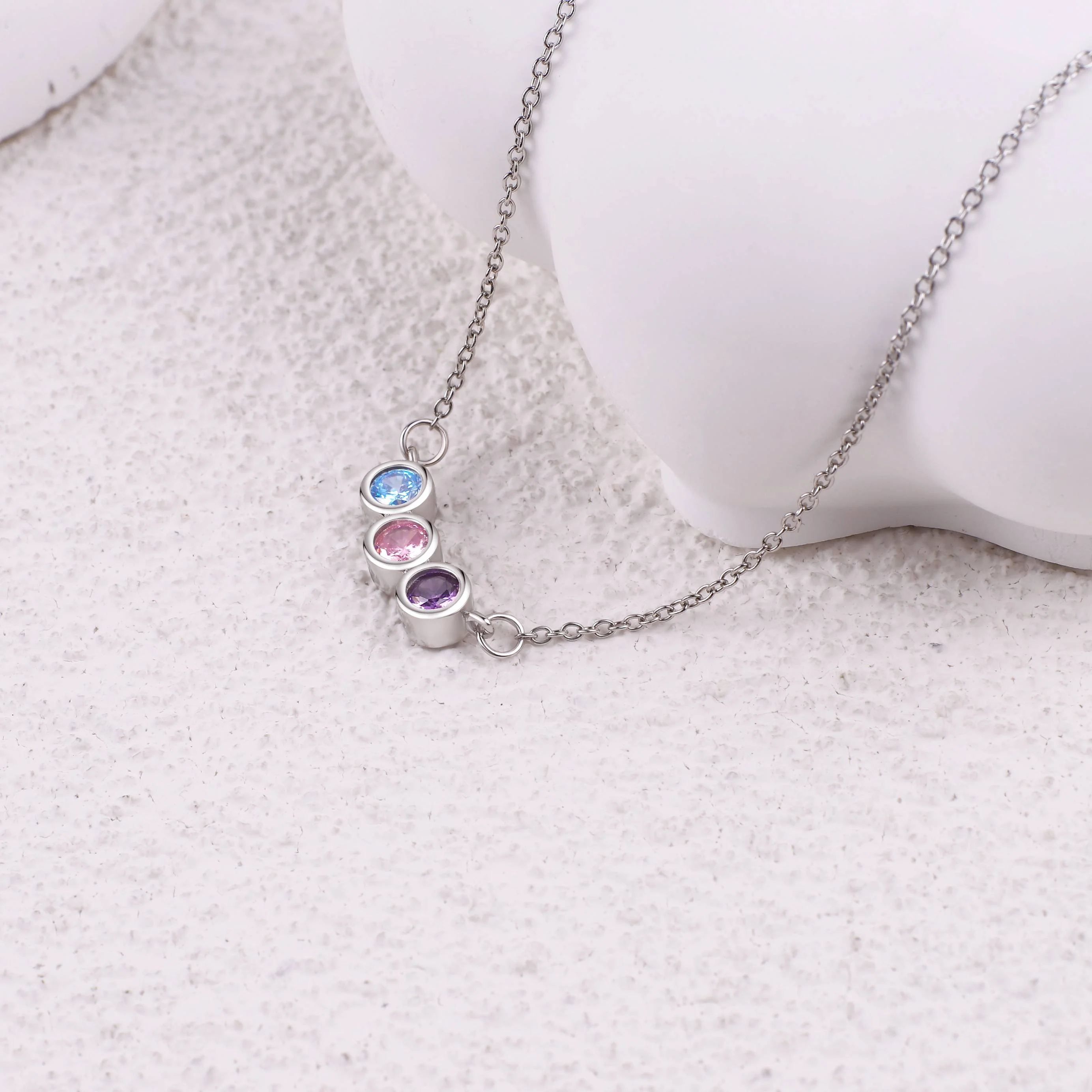 Dainty Family Birthstones Necklace