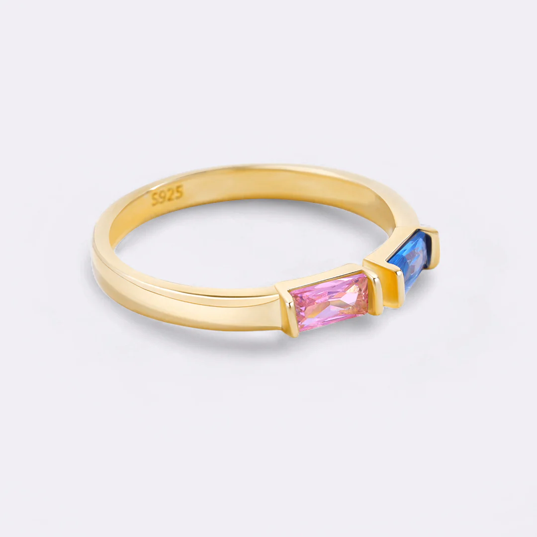 Adjustable Double Birthstone Ring