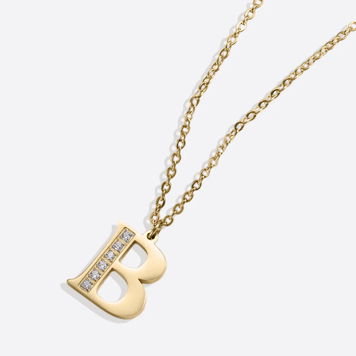 Crystal Accent Letter Satellite Necklace