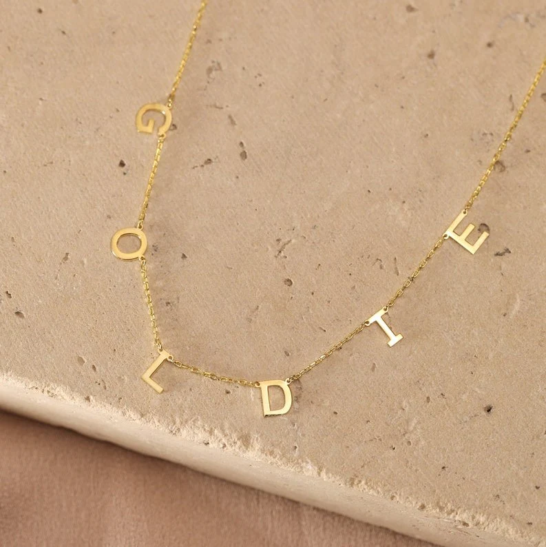 Spaced Letter Name Necklace