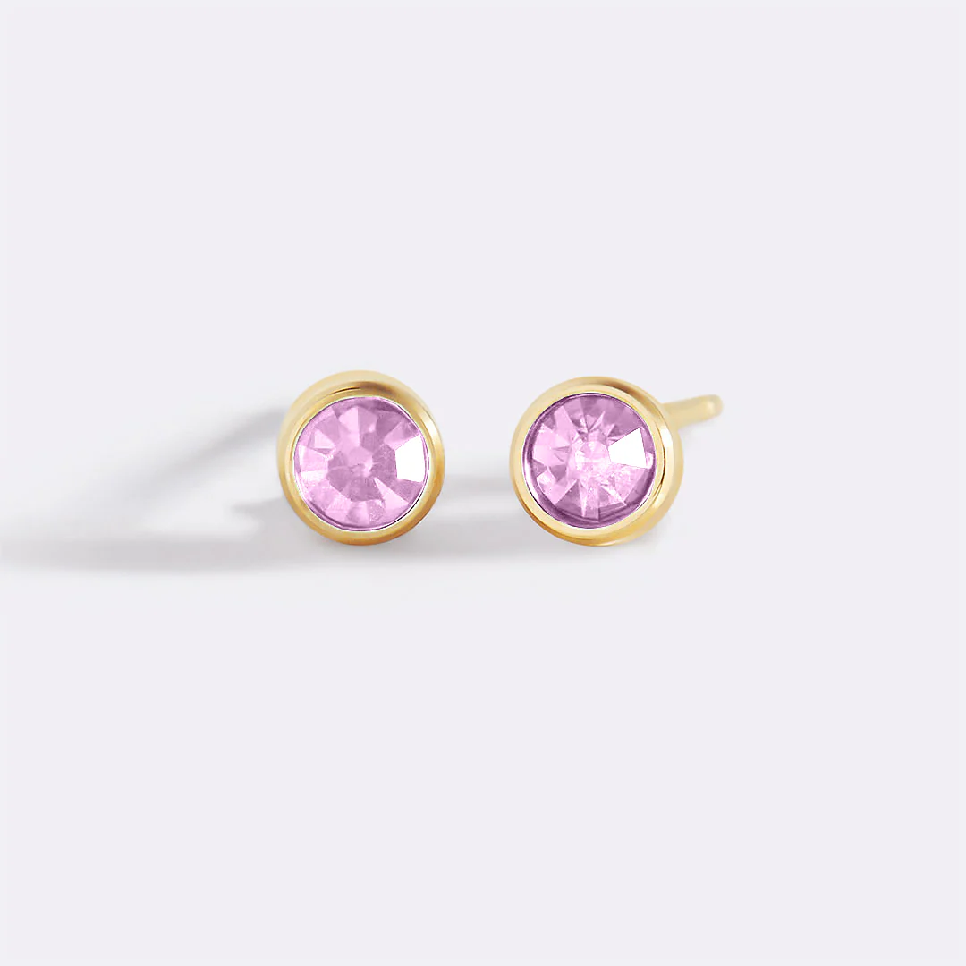 Birthstone Bezel Studs