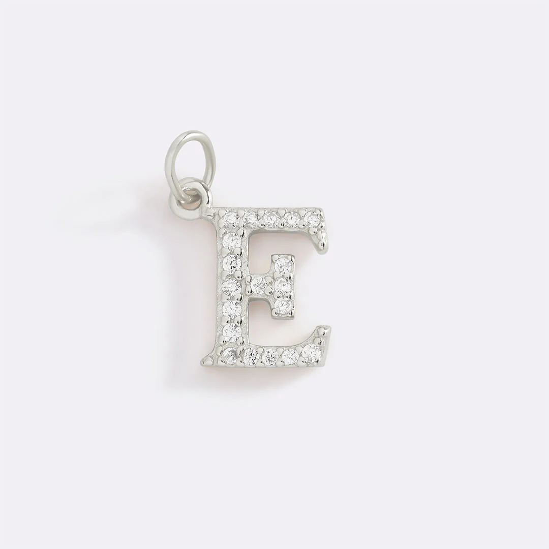 Dainty Pave Initial Charm