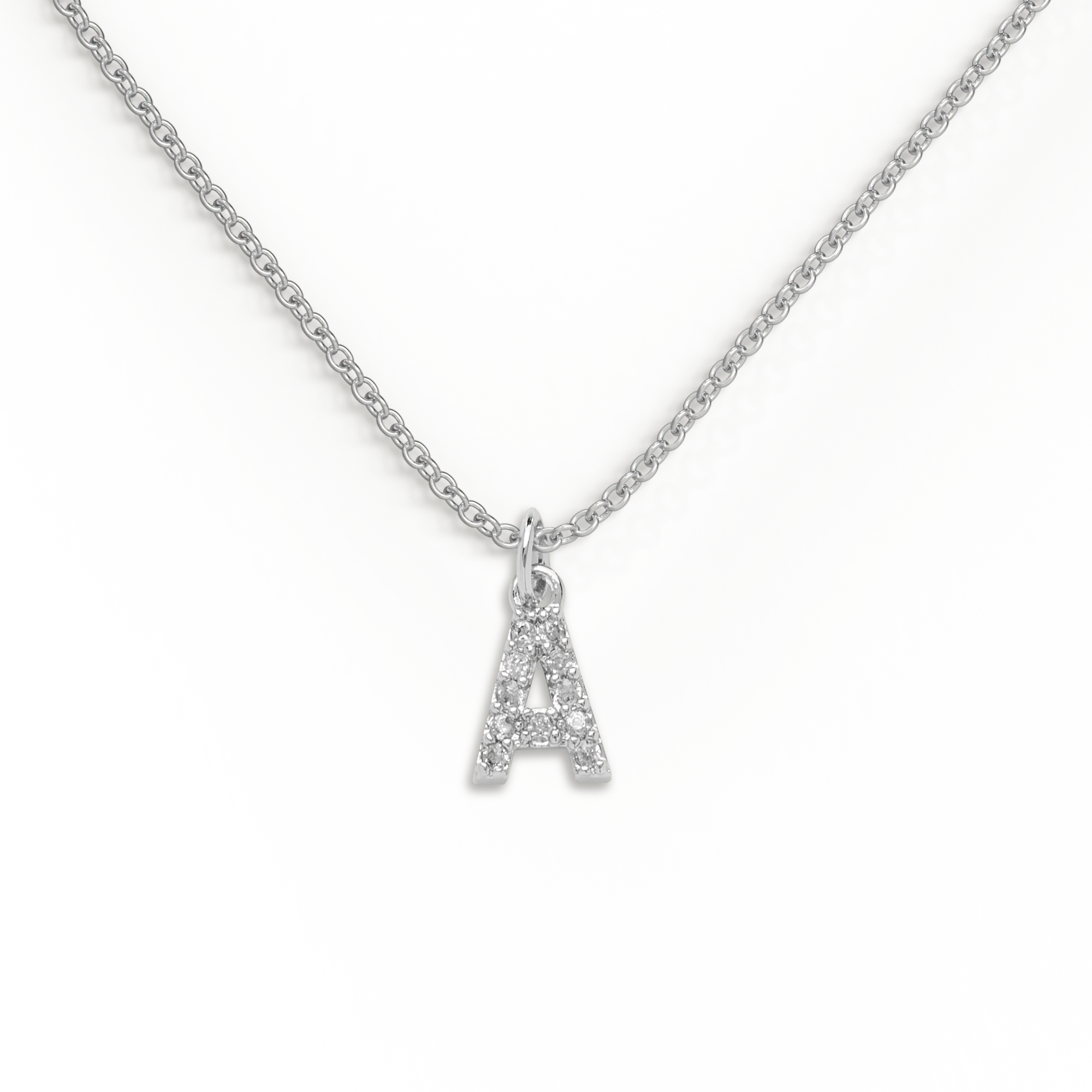 Pavé Uppercase Initial Necklace