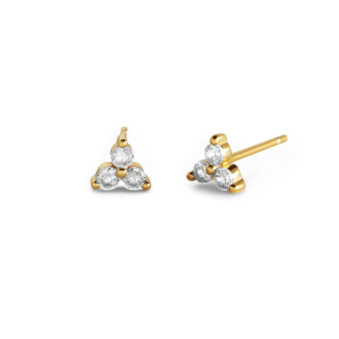 Trinity Birthstone Stud Earrings