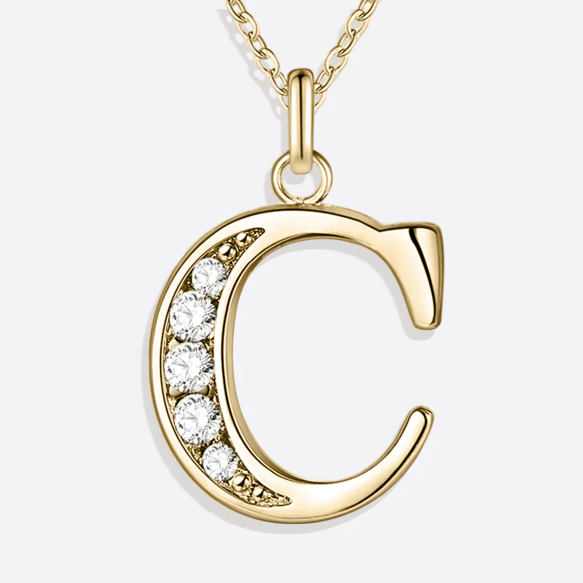 Crystal Accent Letter Satellite Necklace
