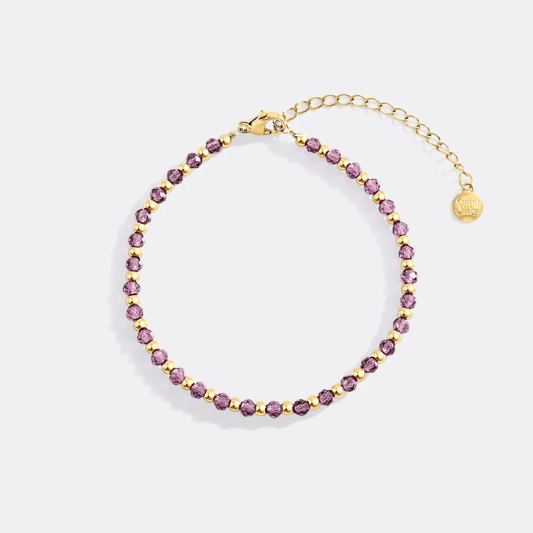 Birthstone and Gold Bead Bracelet