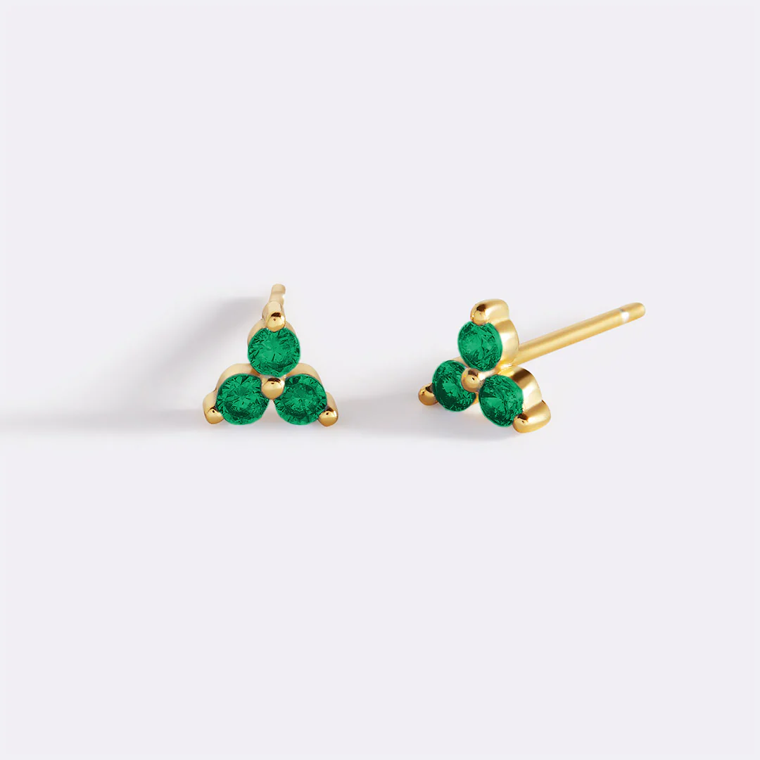 Trinity Birthstone Stud Earrings