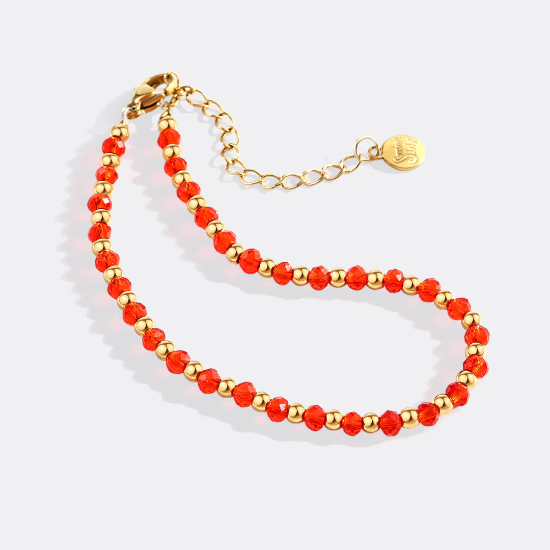 Birthstone and Gold Bead Bracelet