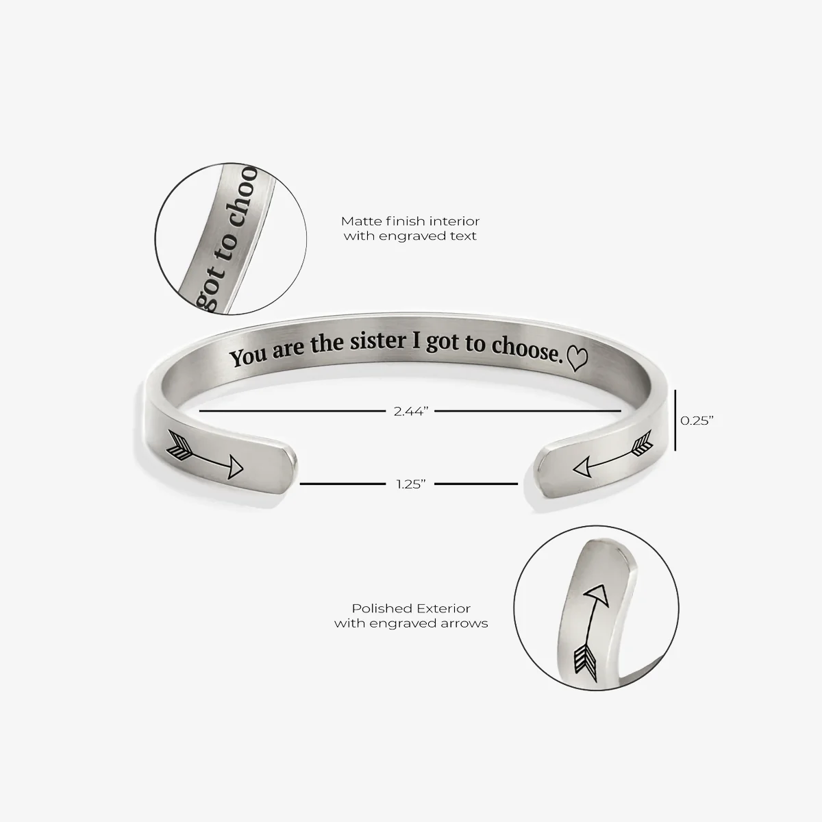 You are the Sister I got to Choose Personalizable Cuff Bracelet