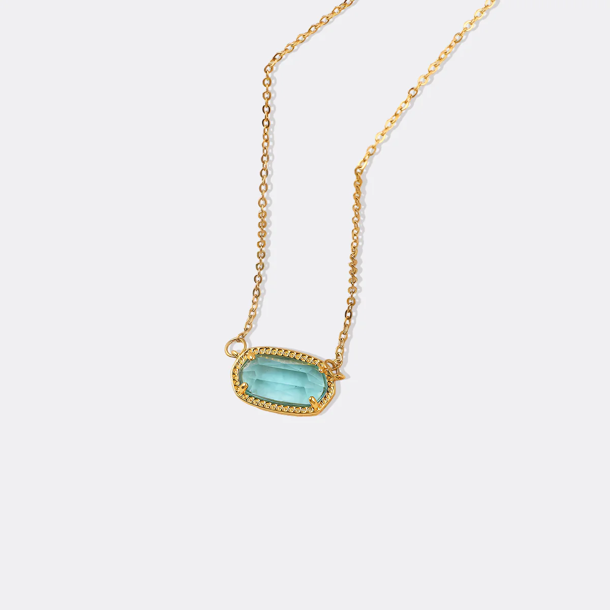 Oval Birthstone Pendant Necklace