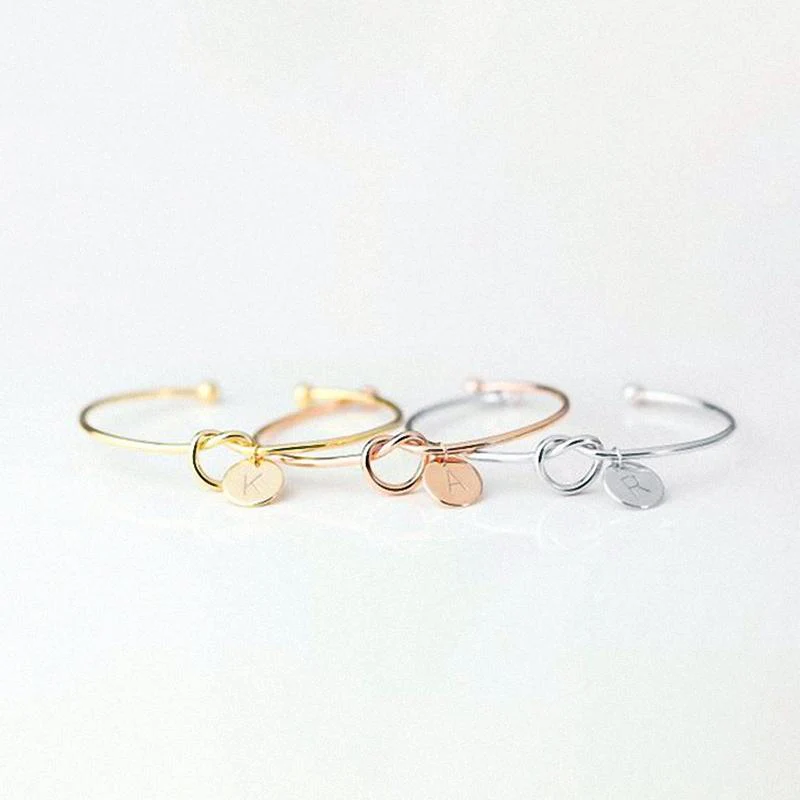 Personalized Tie the Knot Bracelet • Bridesmaid Gift Bracelet