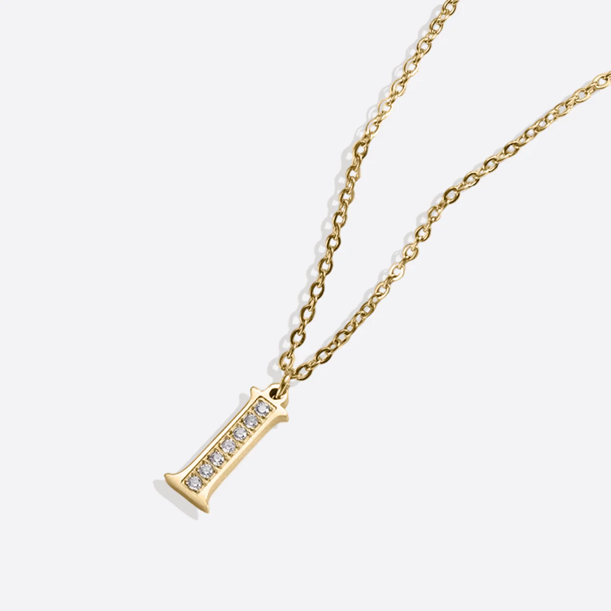 Crystal Accent Letter Satellite Necklace