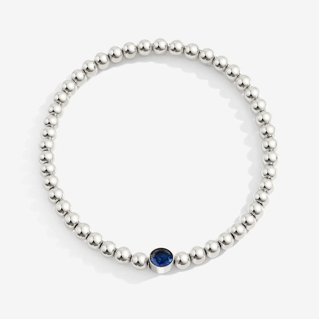 Gold Beaded Bubble Birthstone Bracelet