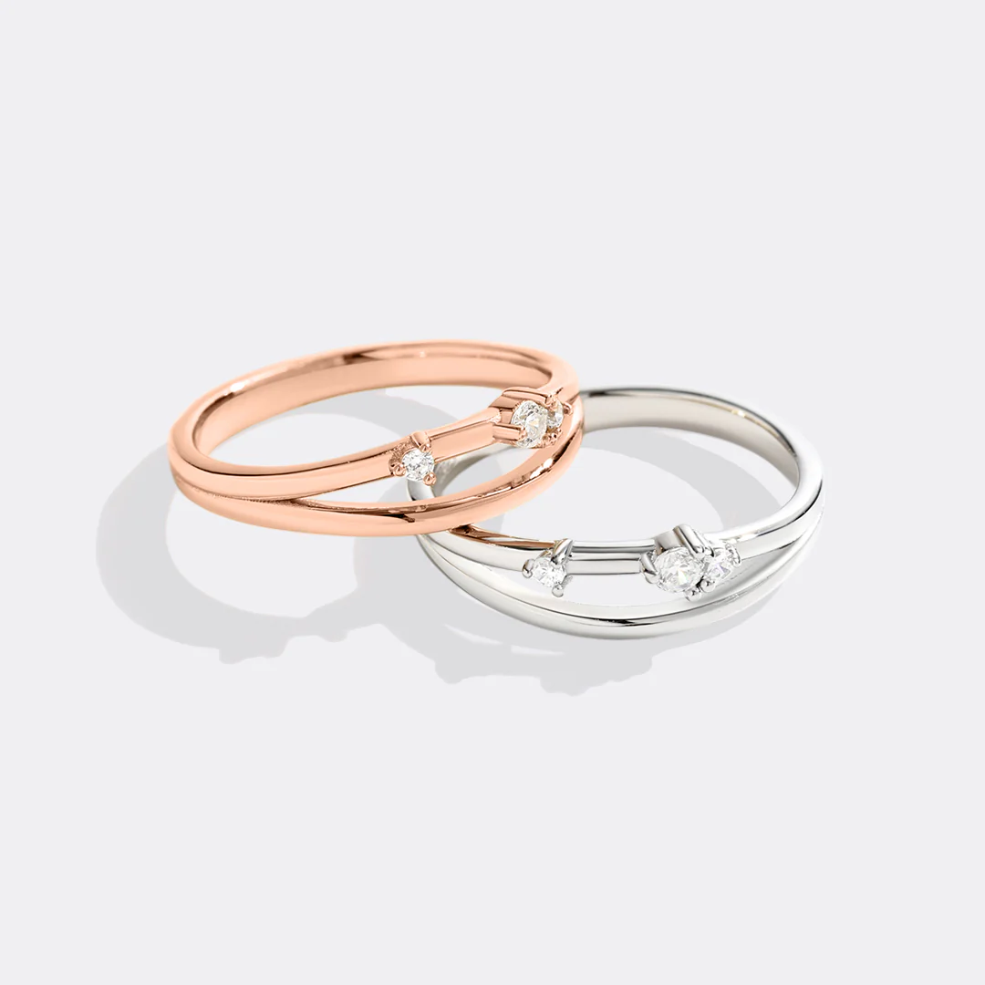 Crescent Moon Diamond Ring