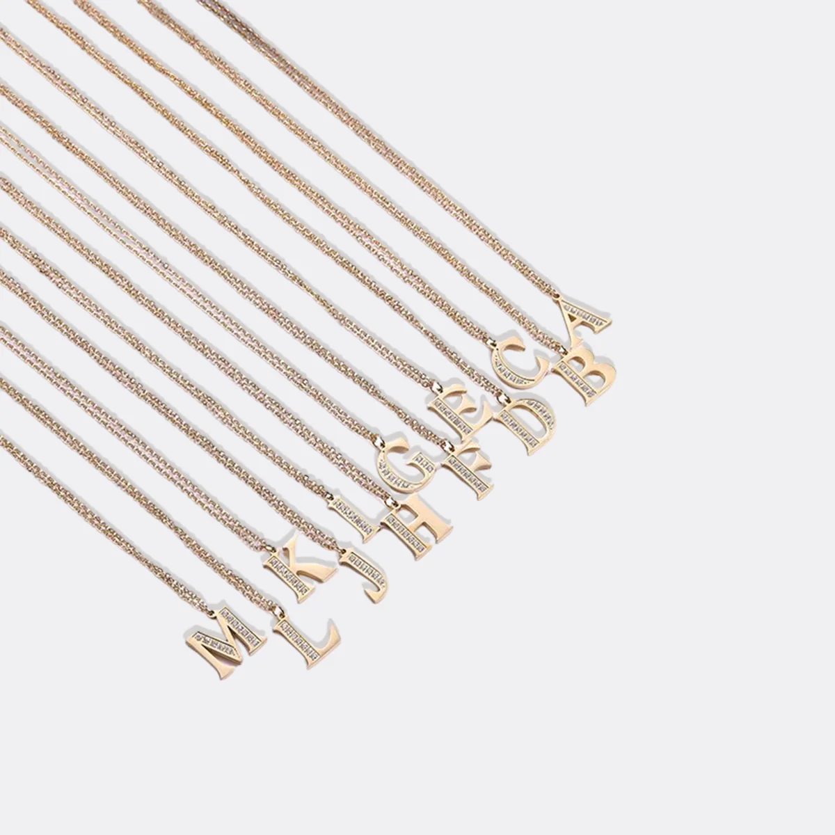 Crystal Accent Letter Satellite Necklace