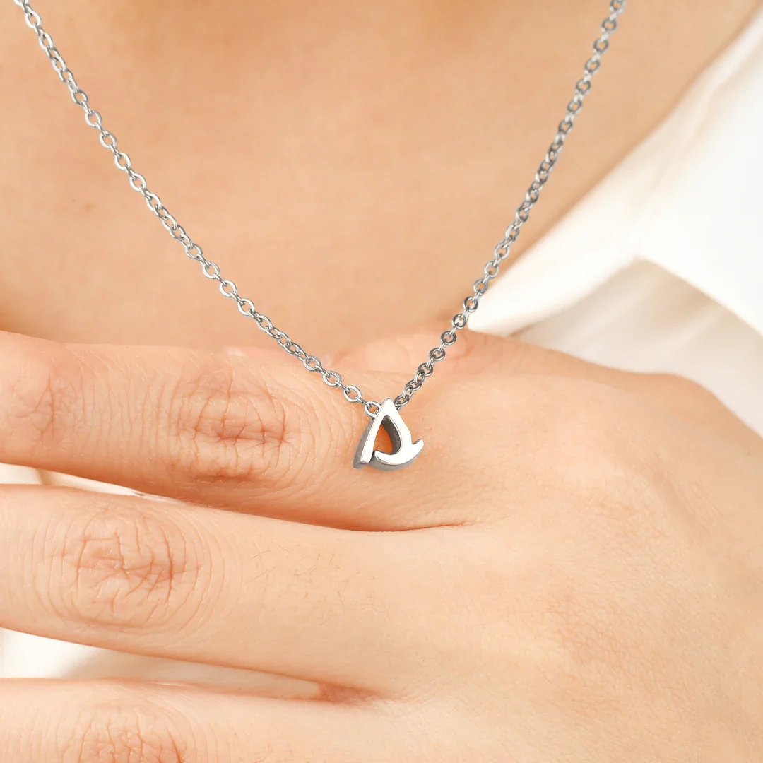 Tiny Script Initial Necklace