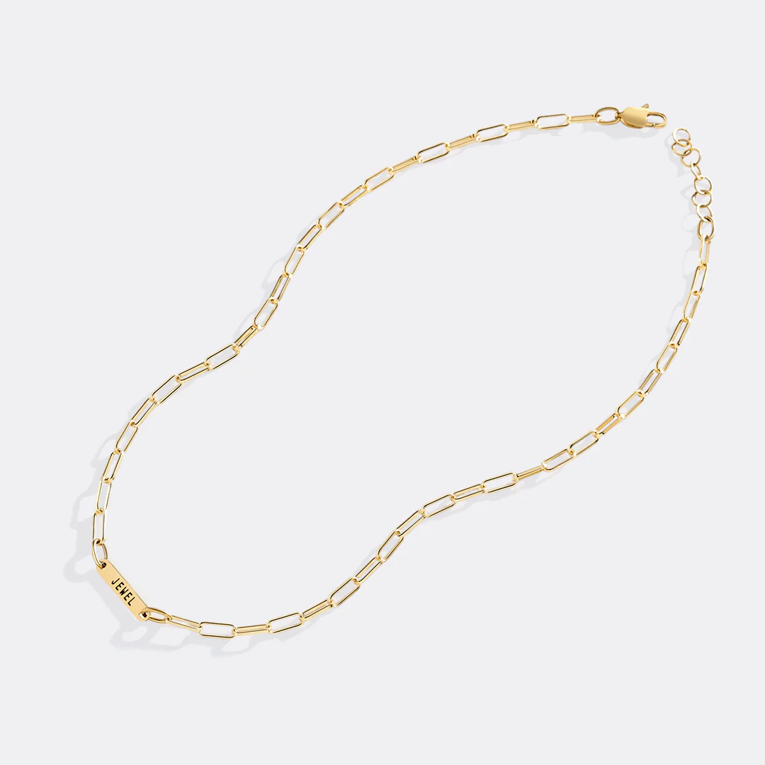 Paperclip Necklace With Personalized Names