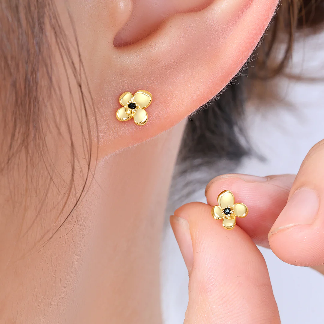 Dainty Floral Statement Stud Earrings