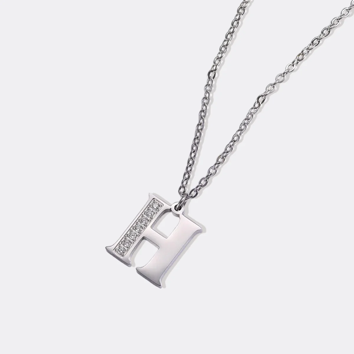 Crystal Accent Letter Satellite Necklace