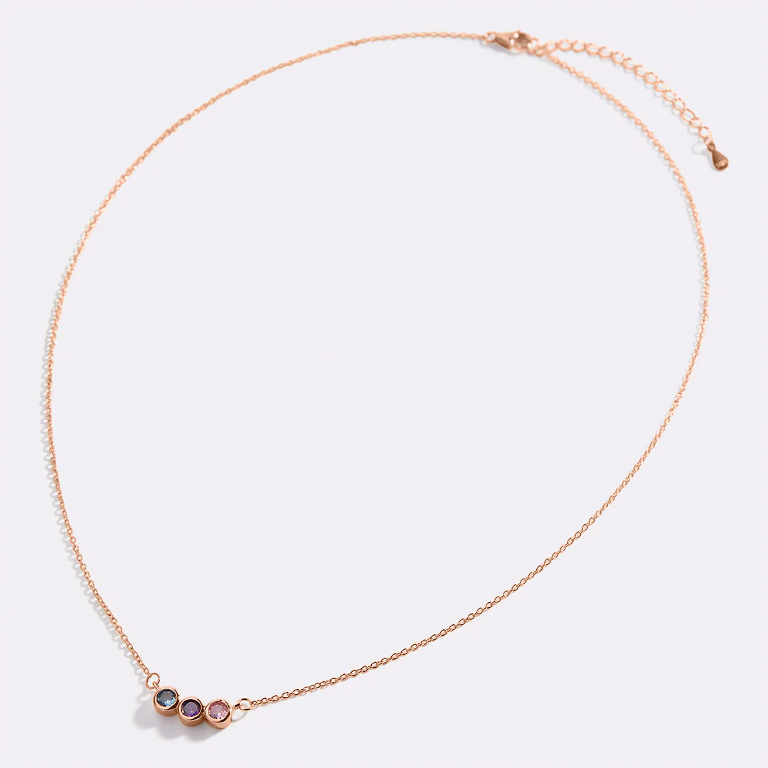 Dainty Family Birthstones Necklace