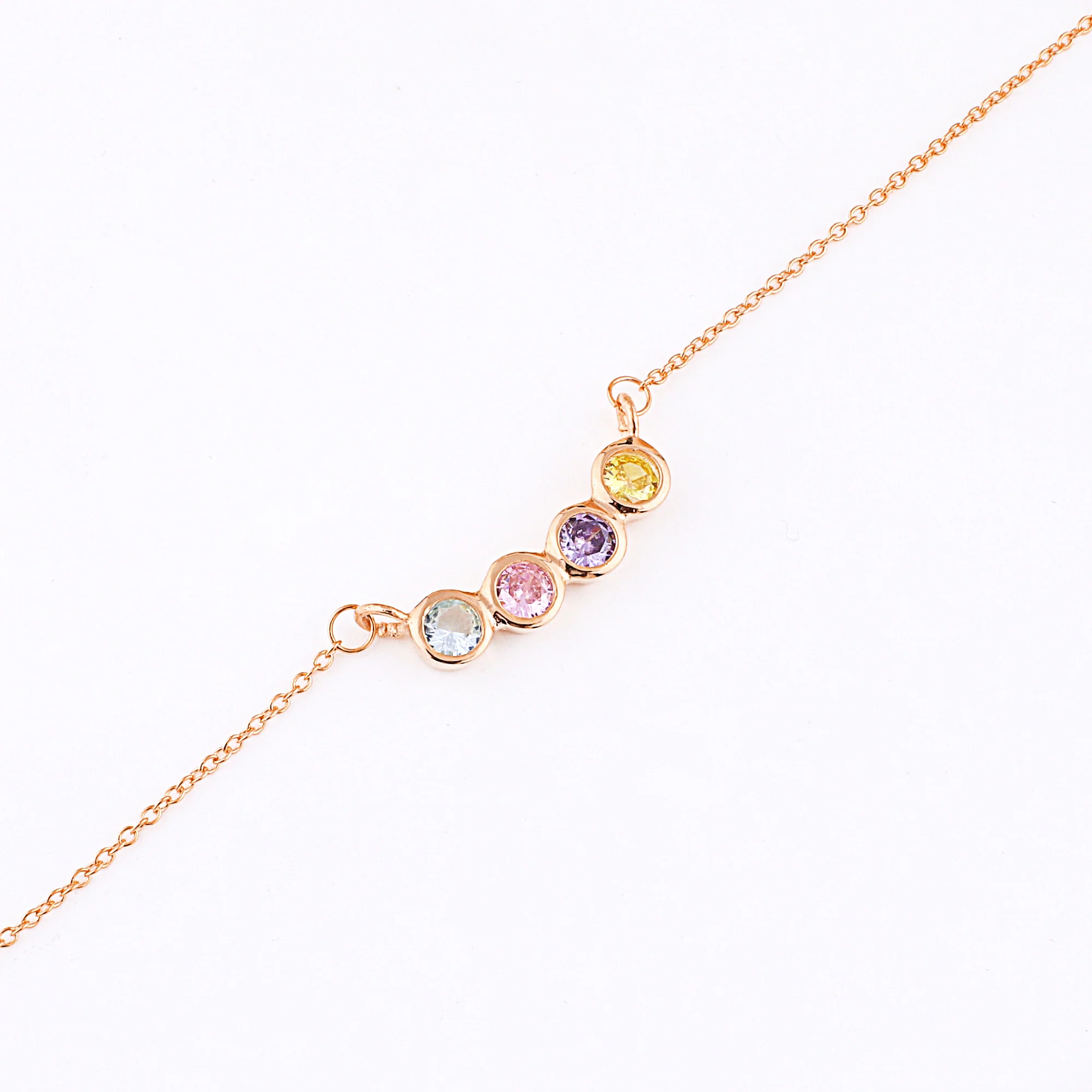Dainty Family Birthstones Necklace
