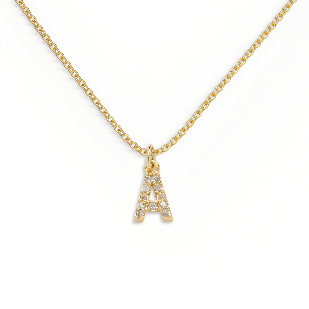 Pavé Uppercase Initial Necklace