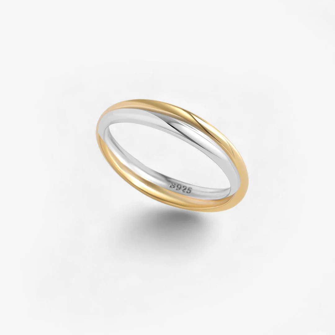 Mixed Metal Crossover Ring