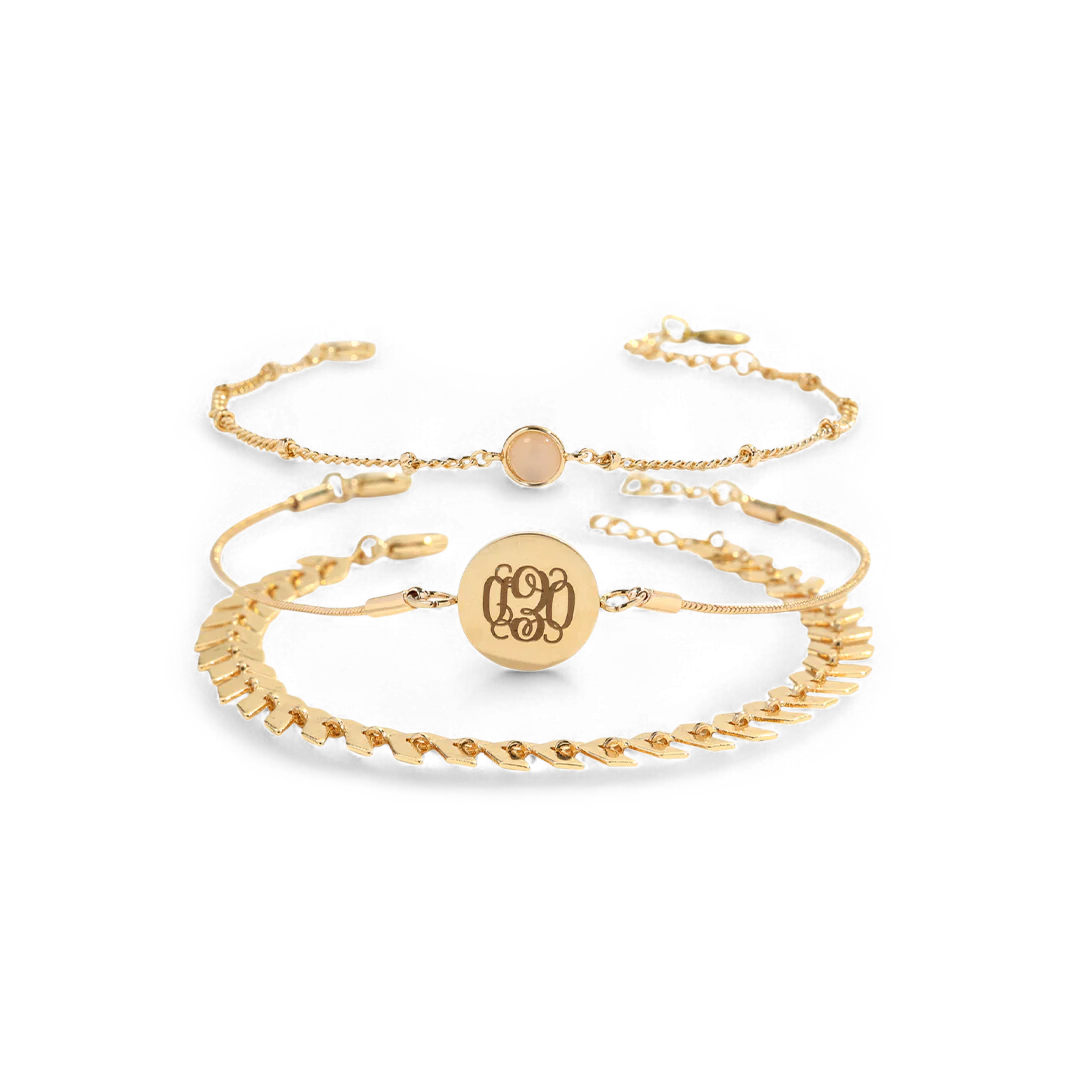 Monogram Bracelet Set