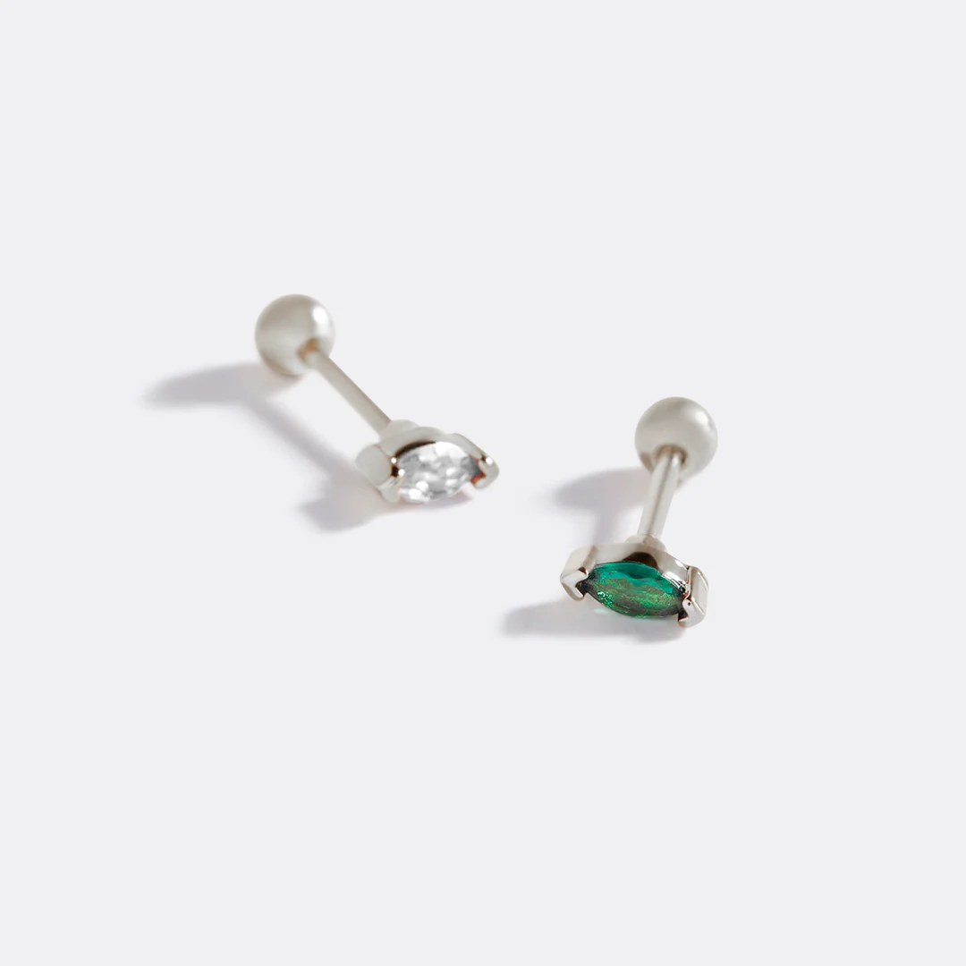 Marquis Gemstone Sleeper Stud Earrings