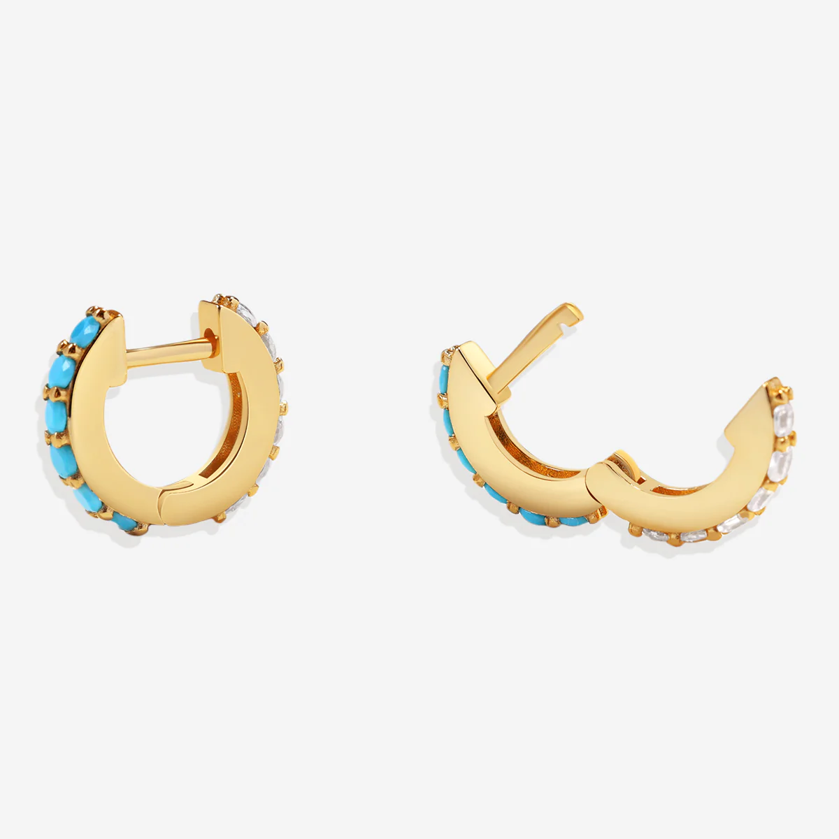 Turquoise Reversible Huggie Hoop Earrings
