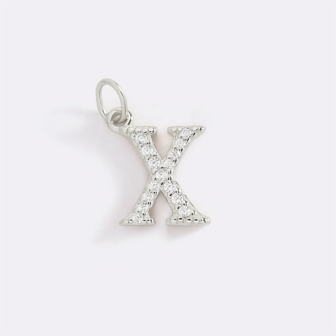 Dainty Pave Initial Charm