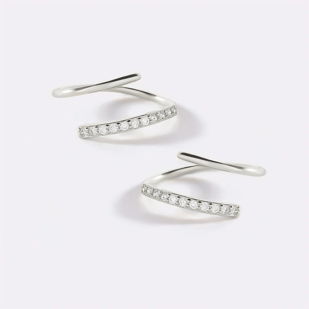 Double Loop Huggie Hoop Earrings