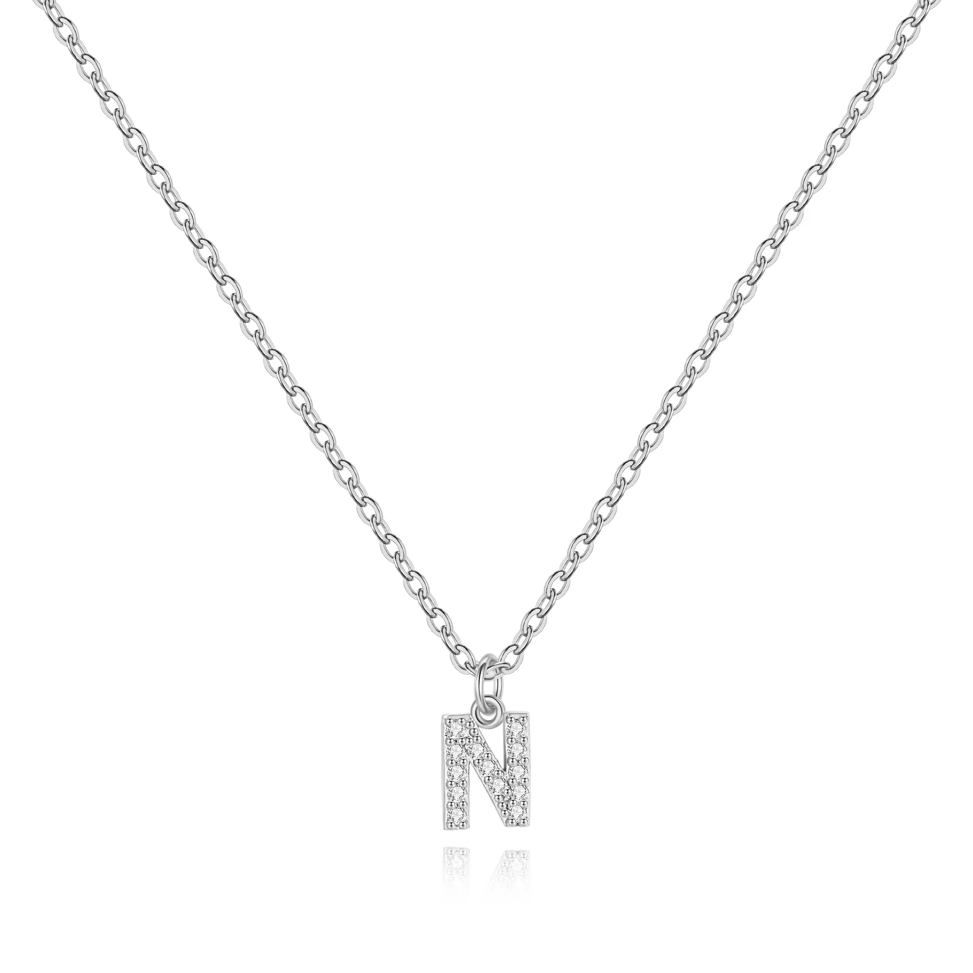 Pavé Uppercase Initial Necklace