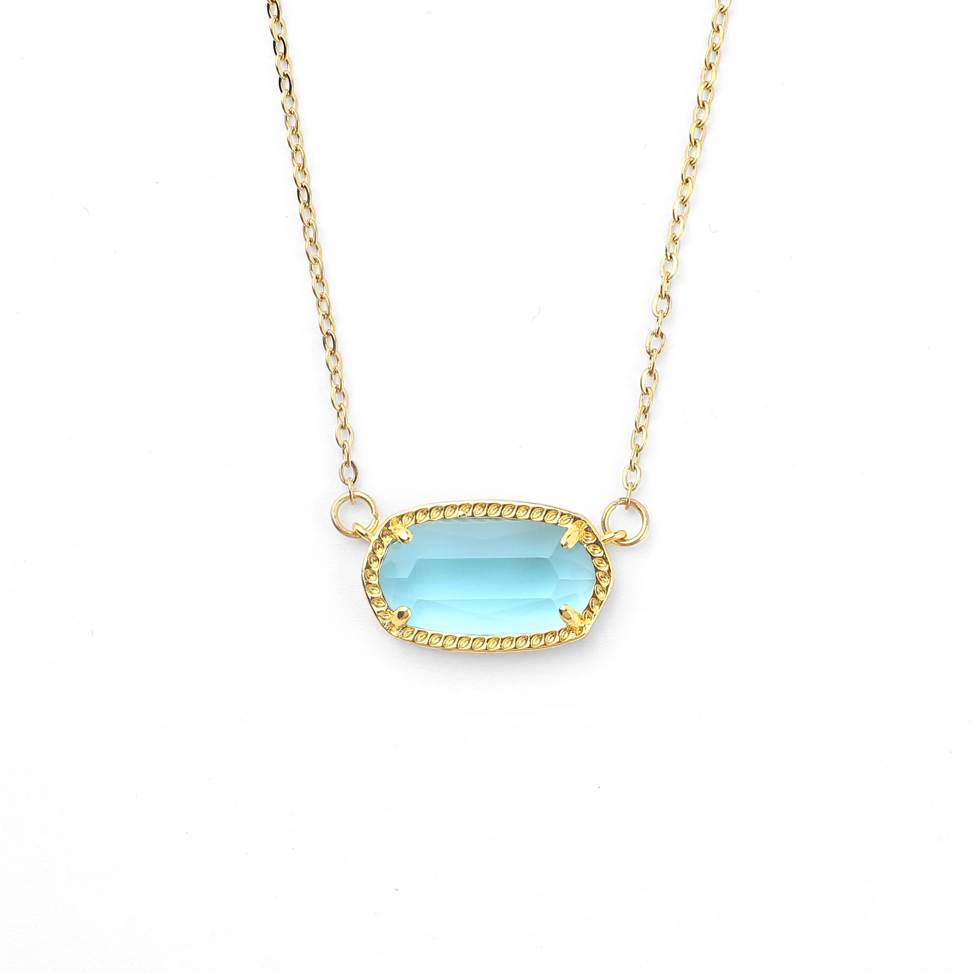 Oval Birthstone Pendant Necklace