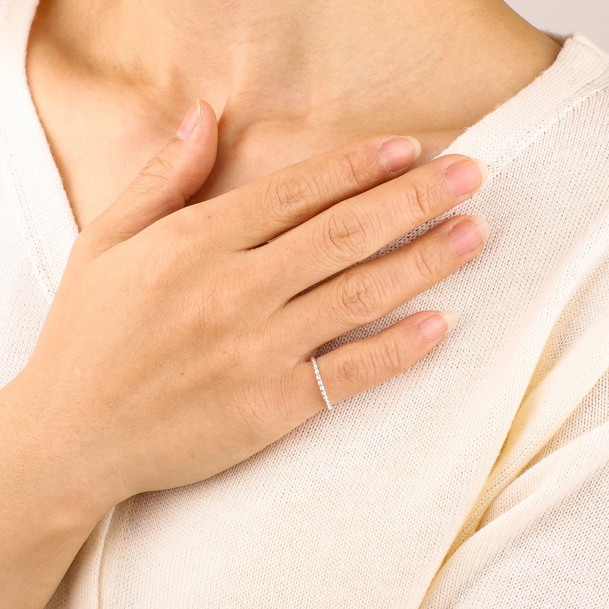 Dainty Braided Stacking Ring