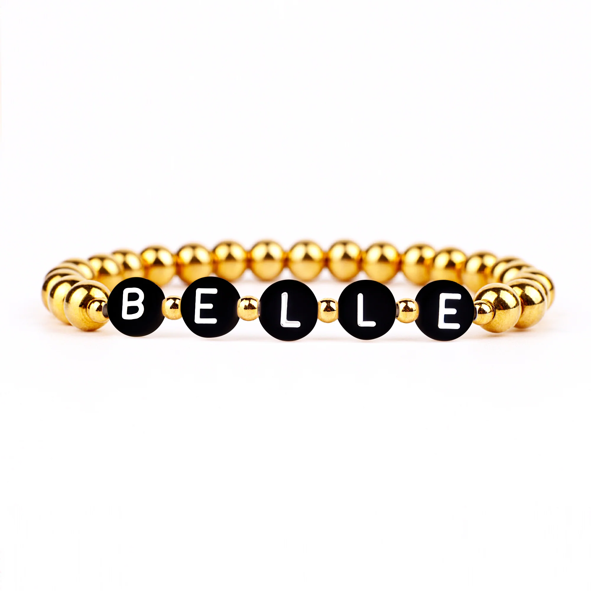 Custom Gold Beaded Name Bracelet