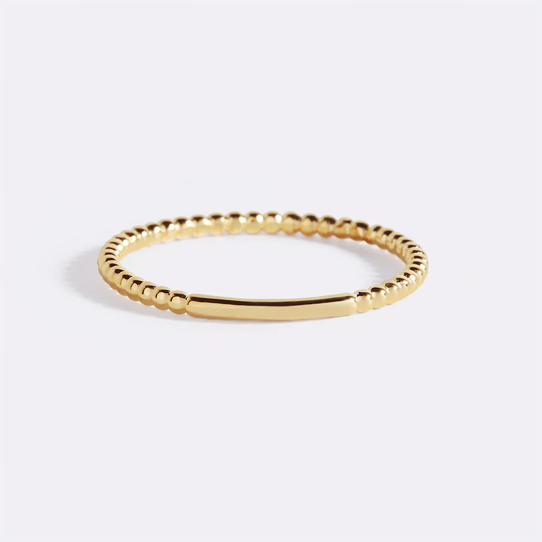 Gold Dainty Stacking Beaded Ring