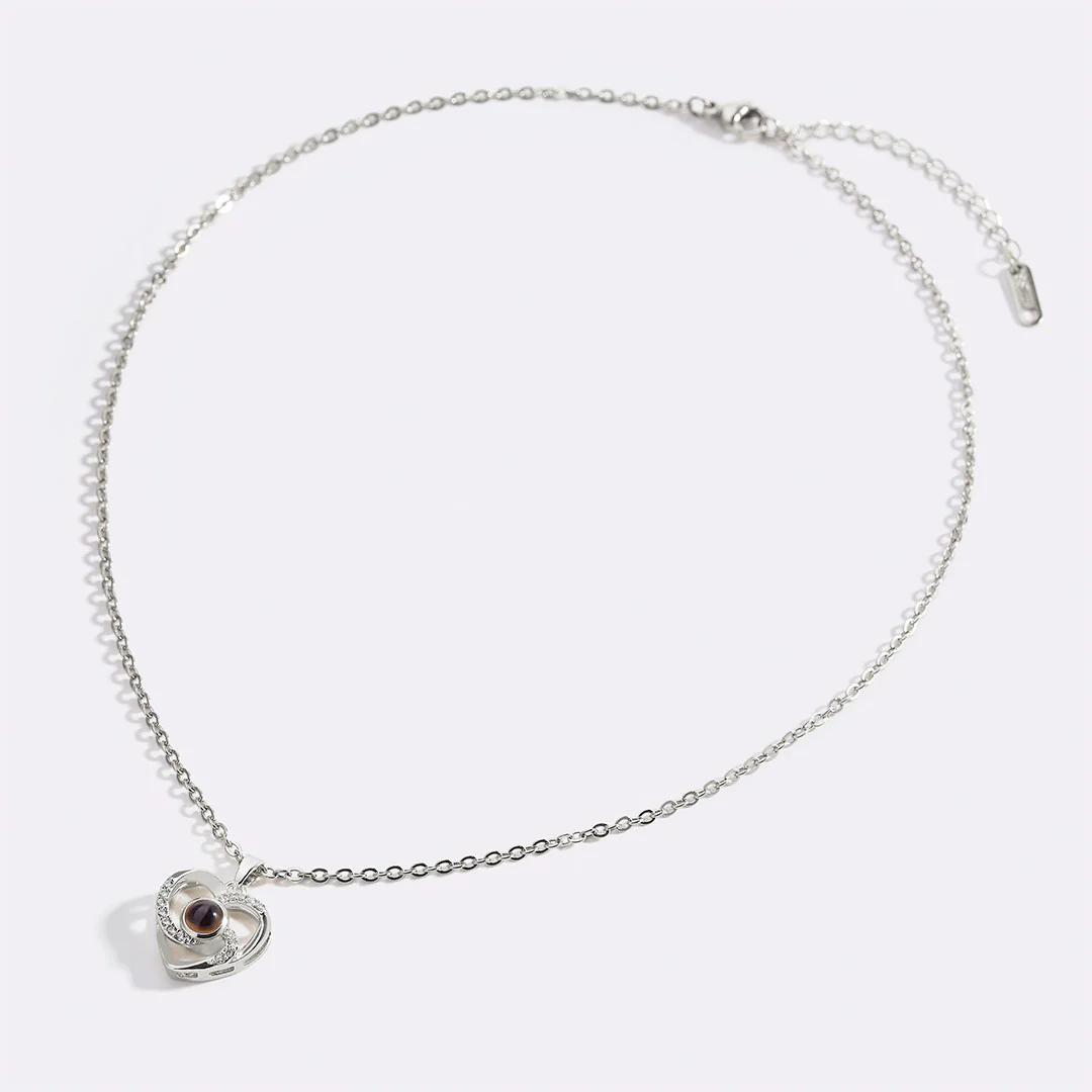 Center of My Heart Pave Photo Necklace