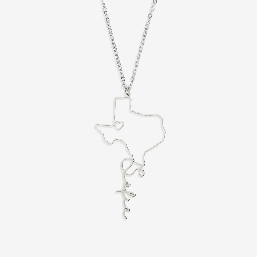 Home State Name Necklace