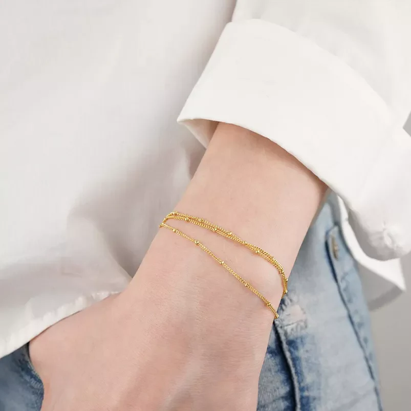 Triple Layer Satellite Chain Bracelet