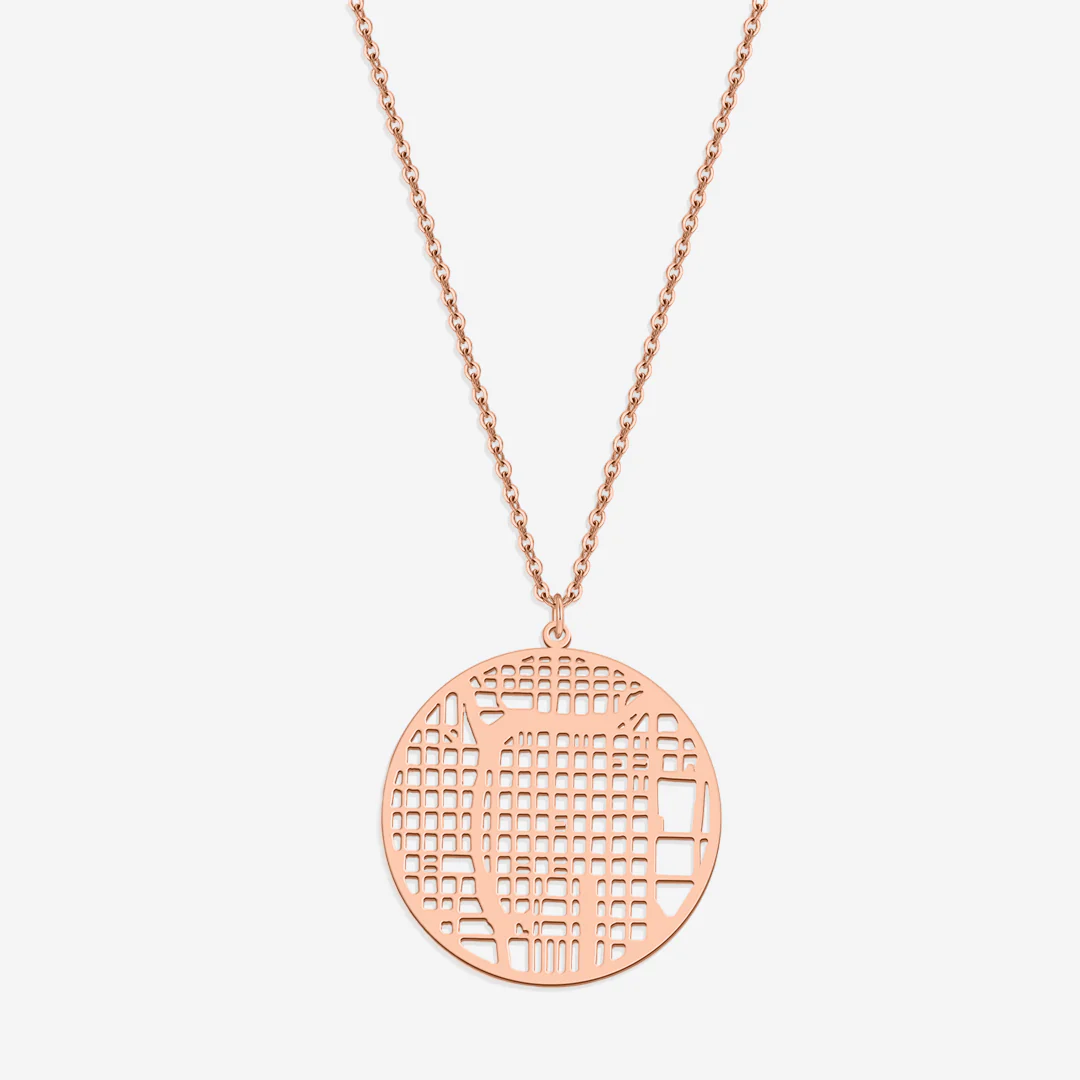 Custom Map Pendant Necklace