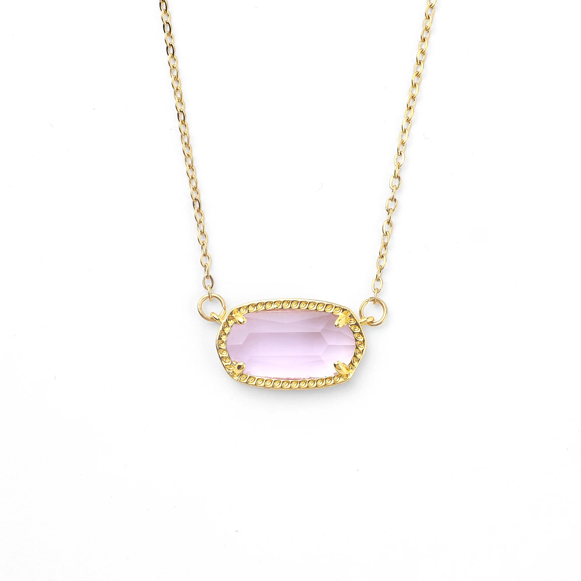 Oval Birthstone Pendant Necklace