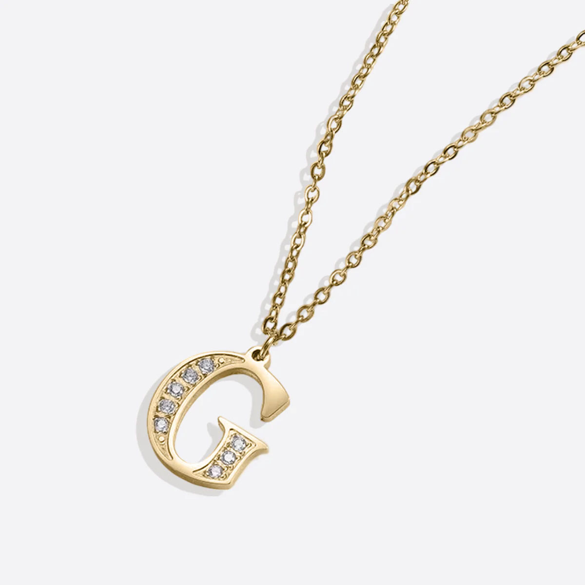 Crystal Accent Letter Satellite Necklace